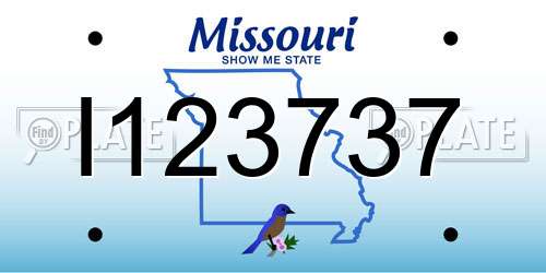 I123737 Missouri License Plate