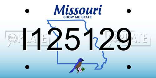 I125129 Missouri License Plate