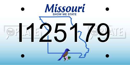 I125179 Missouri License Plate