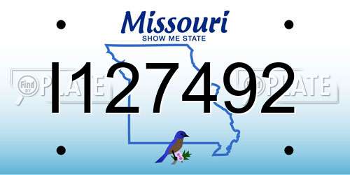 I127492 Missouri License Plate