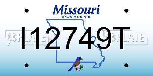 I12749T Missouri License Plate