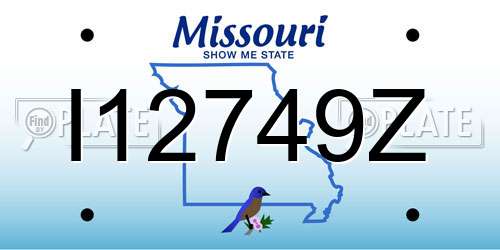I12749Z Missouri License Plate
