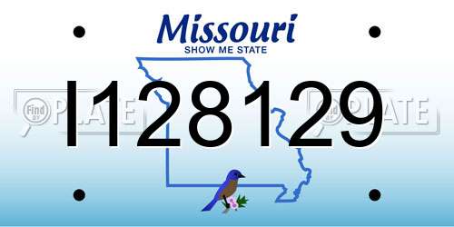 I128129 Missouri License Plate