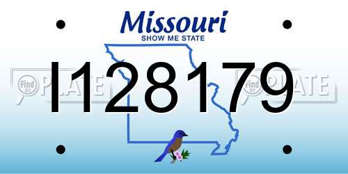 I128179 Missouri License Plate