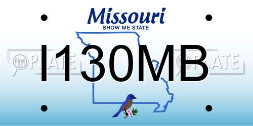 I130MB Missouri License Plate