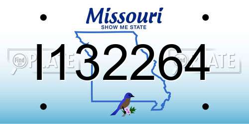 I132264 Missouri License Plate