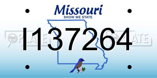 I137264 Missouri License Plate