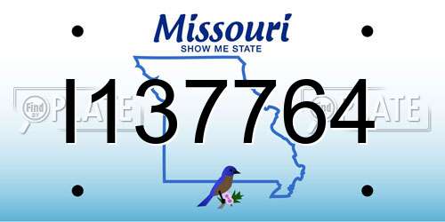 I137764 Missouri License Plate