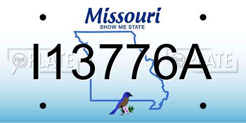 I13776A Missouri License Plate