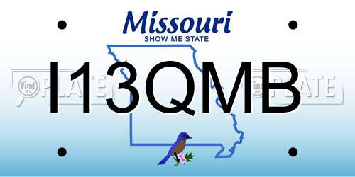 I13QMB Missouri License Plate