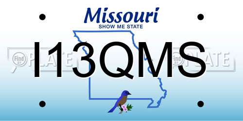 I13QMS Missouri License Plate