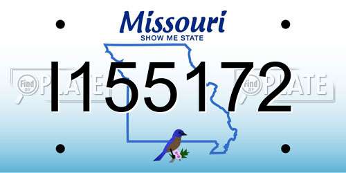 I155172 Missouri License Plate