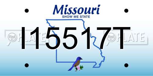 I15517T Missouri License Plate