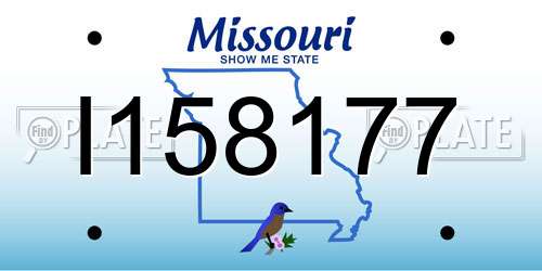 I158177 Missouri License Plate