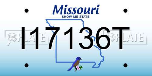 I17136T Missouri License Plate