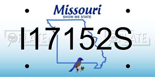 I17152S Missouri License Plate