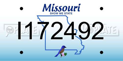 I172492 Missouri License Plate