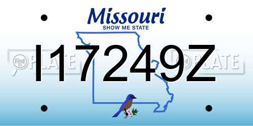 I17249Z Missouri License Plate