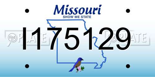 I175129 Missouri License Plate