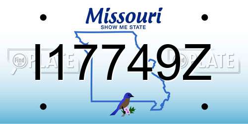 I17749Z Missouri License Plate