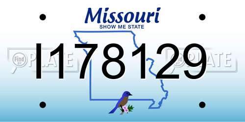 I178129 Missouri License Plate