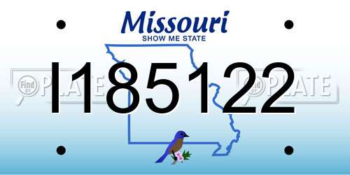 I185122 Missouri License Plate