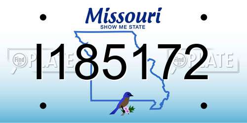 I185172 Missouri License Plate