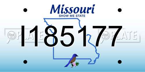 I185177 Missouri License Plate