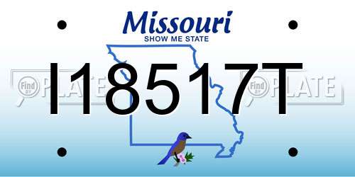 I18517T Missouri License Plate