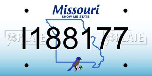 I188177 Missouri License Plate