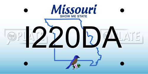 I220DA Missouri License Plate