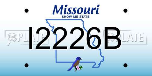 I2226B Missouri License Plate