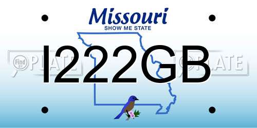 I222GB Missouri License Plate