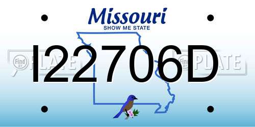 I22706D Missouri License Plate