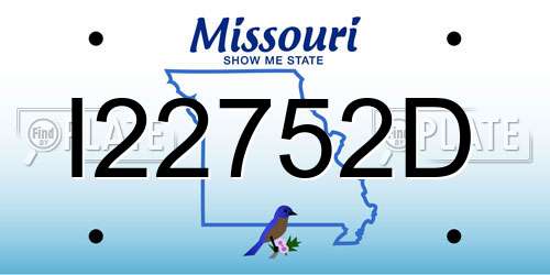 I22752D Missouri License Plate