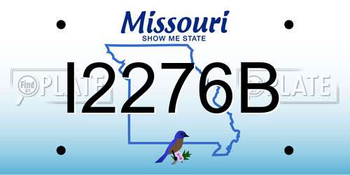 I2276B Missouri License Plate