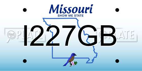 I227GB Missouri License Plate