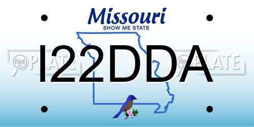 I22DDA Missouri License Plate