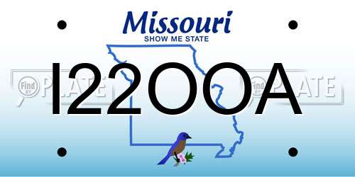I22OOA Missouri License Plate