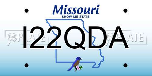 I22QDA Missouri License Plate