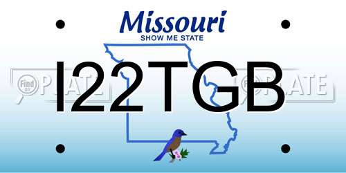 I22TGB Missouri License Plate