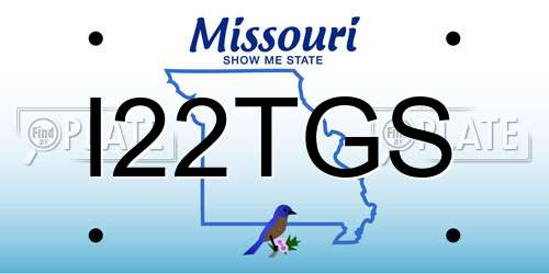 I22TGS Missouri License Plate