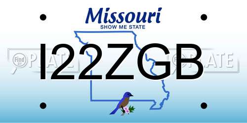 I22ZGB Missouri License Plate