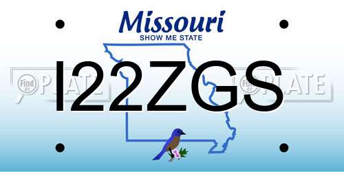 I22ZGS Missouri License Plate