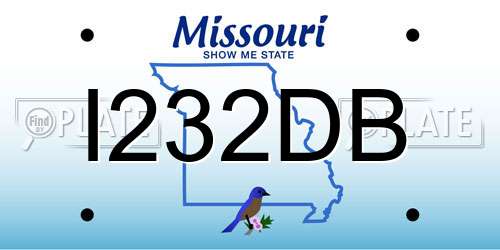 I232DB Missouri License Plate