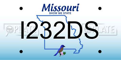I232DS Missouri License Plate