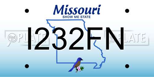 I232FN Missouri License Plate