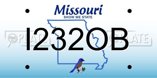 I232OB Missouri License Plate