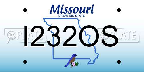 I232OS Missouri License Plate