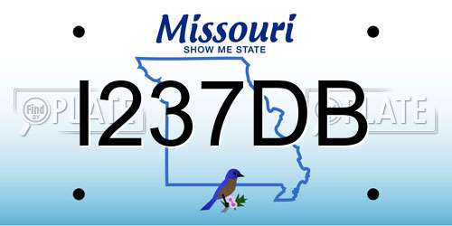 I237DB Missouri License Plate